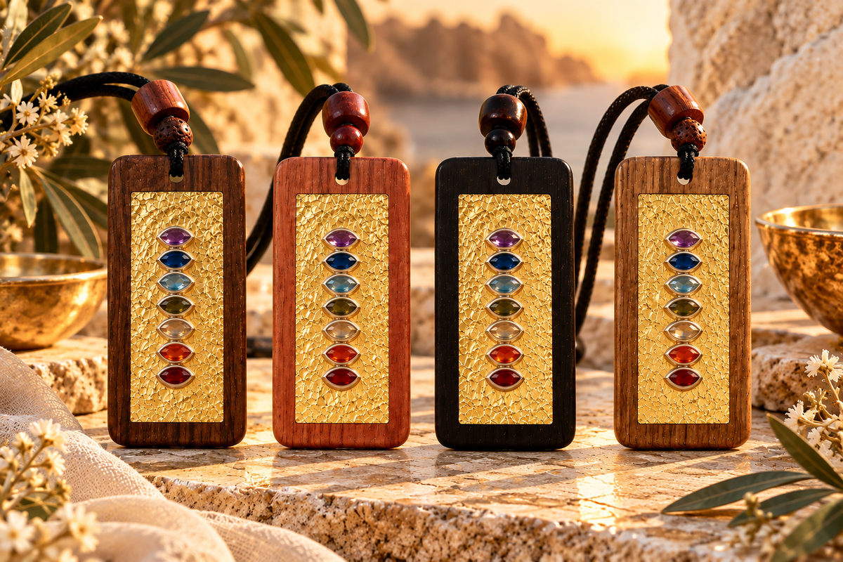Talismano Chakra — Oro: quattro modelli illustrati